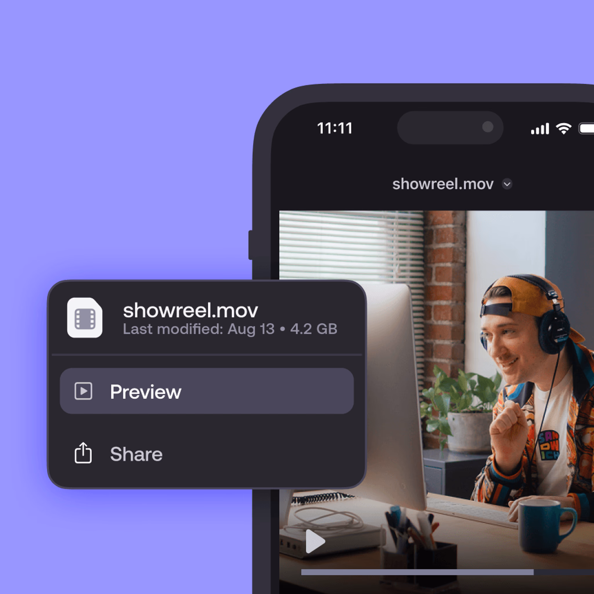 File preview option on LucidLink mobile app.