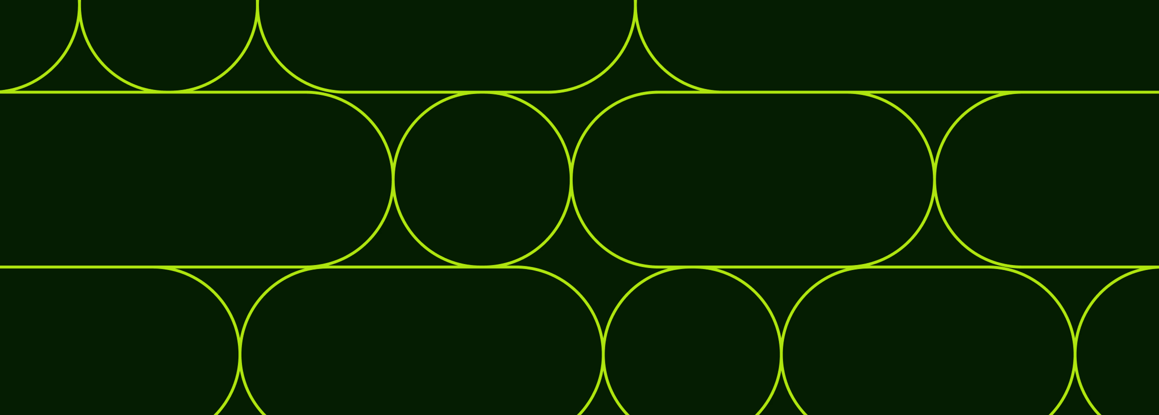 Repeating pattern of green outlined rounded shapes on a dark green background.