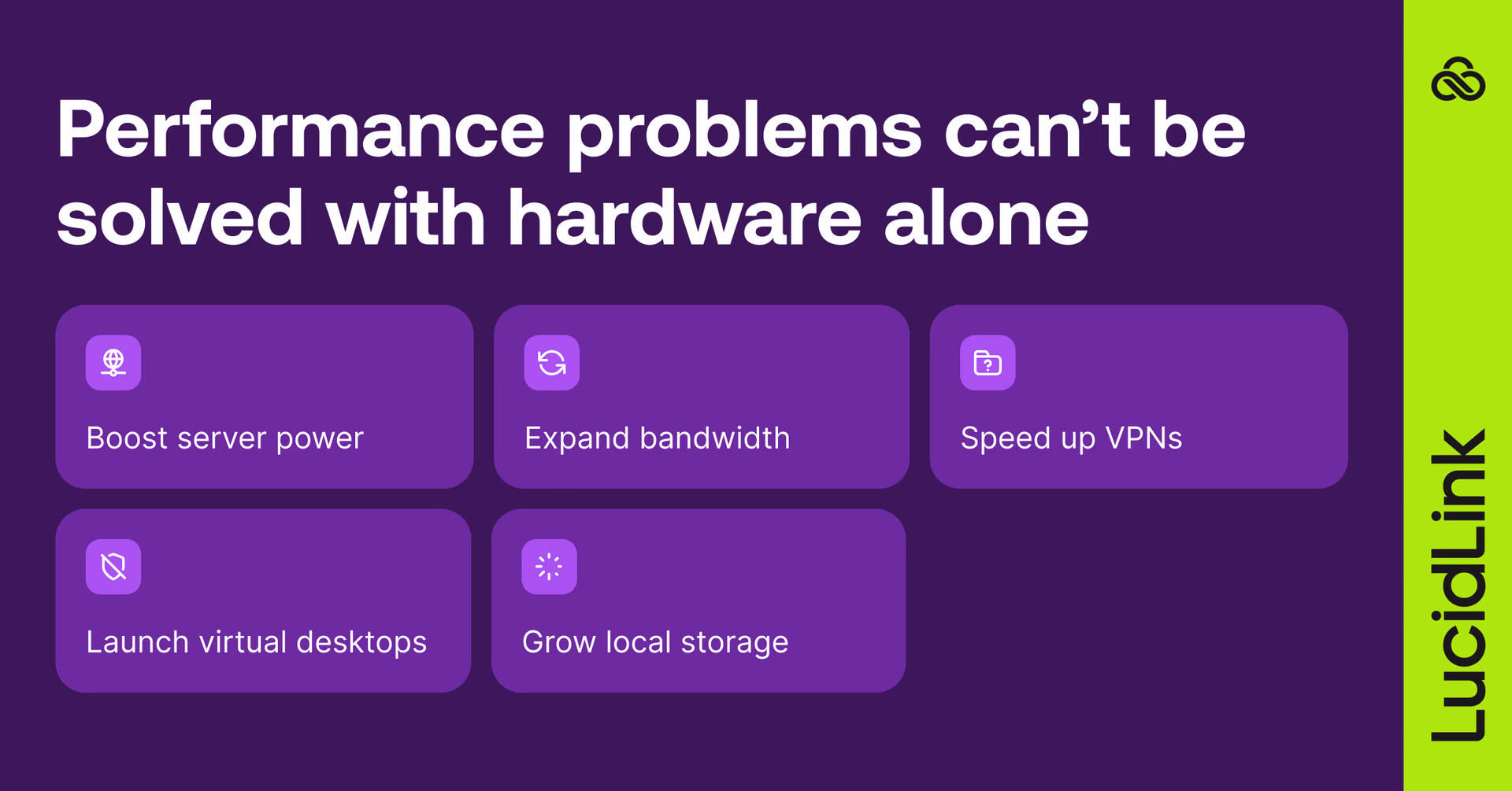 Performance problems can't be solved with hardware alone.