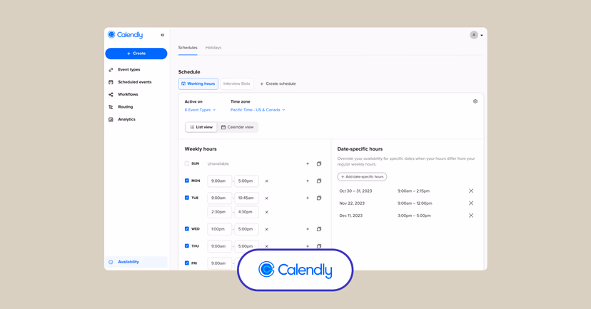 Calendly interface