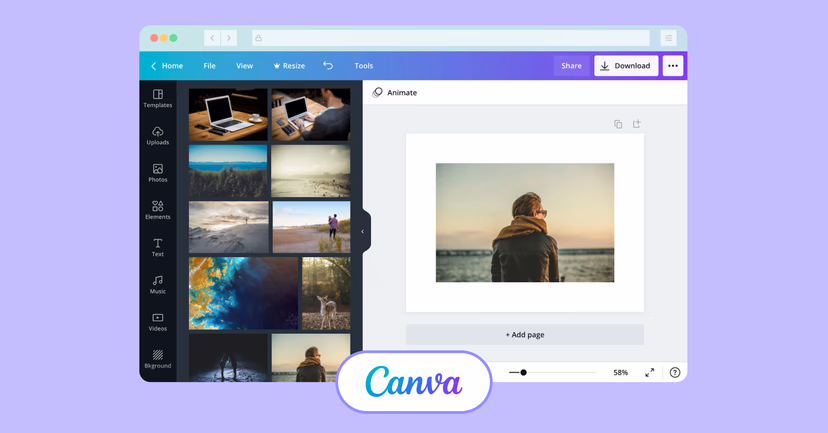 Canva interface