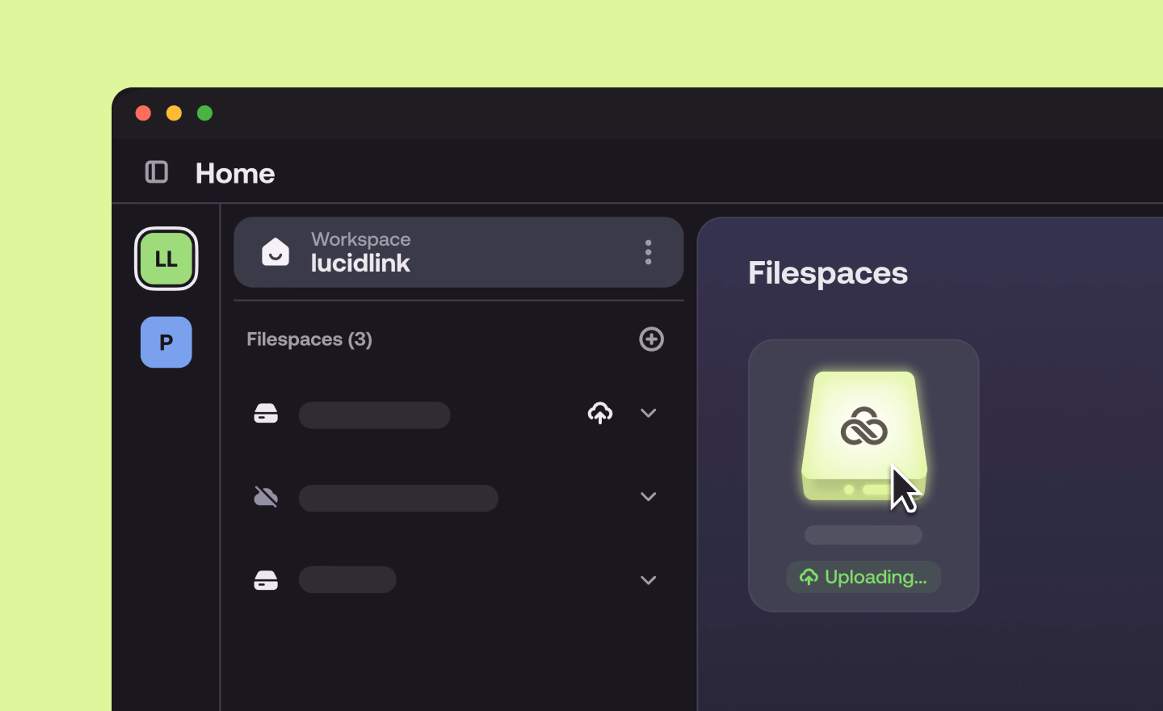 LucidLink’s remote upload indicator