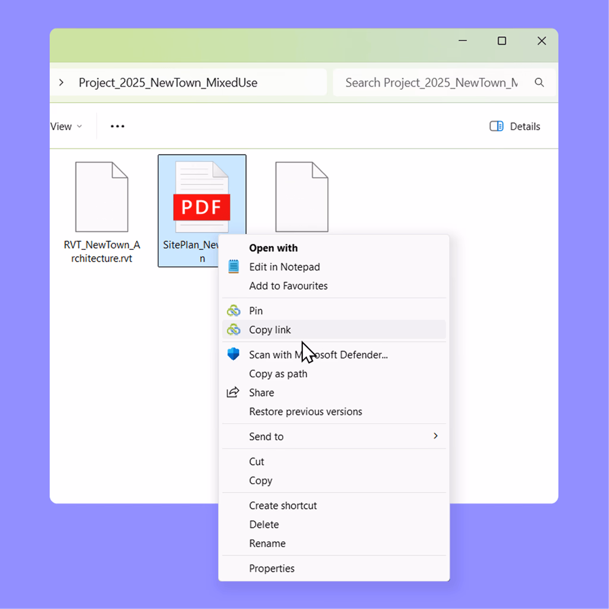 Copy link windows