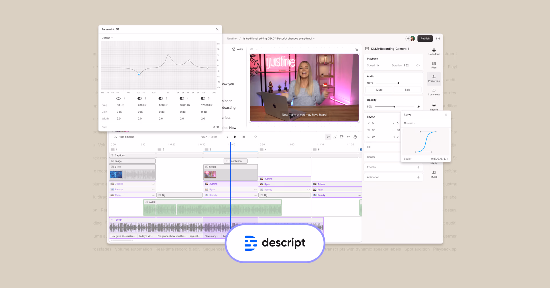 Descript interface