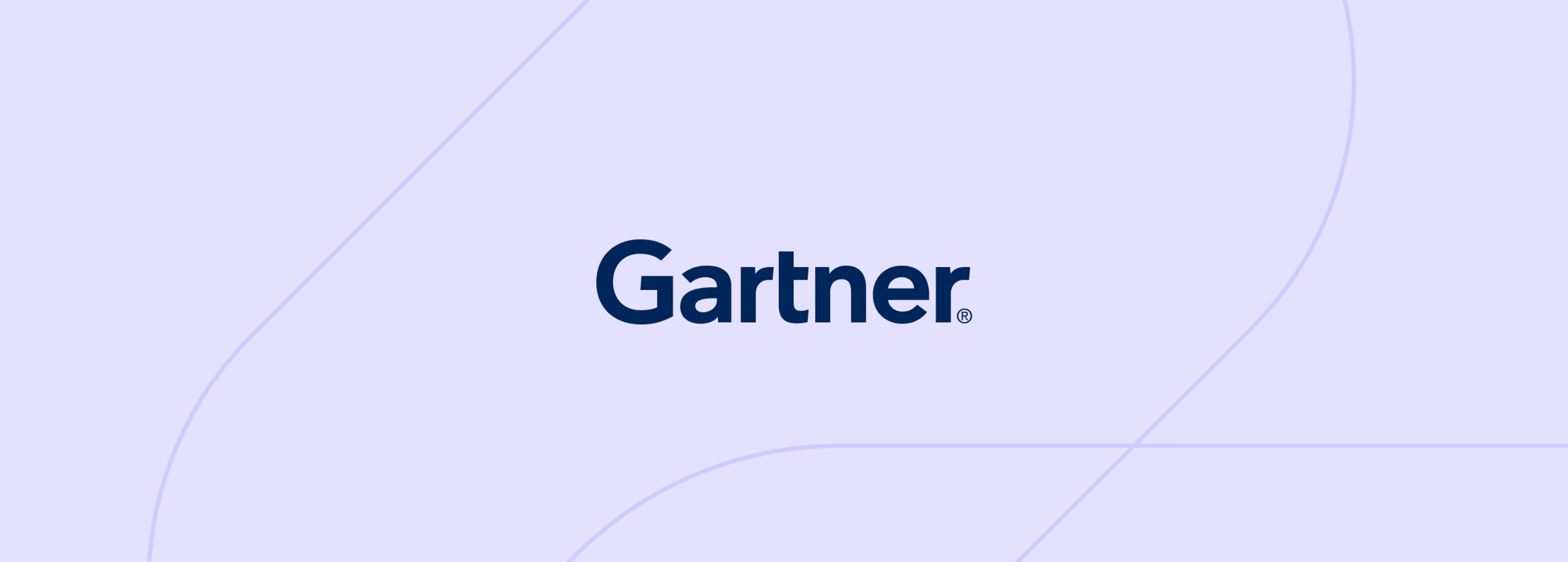 The Gartner logo on a purple background.