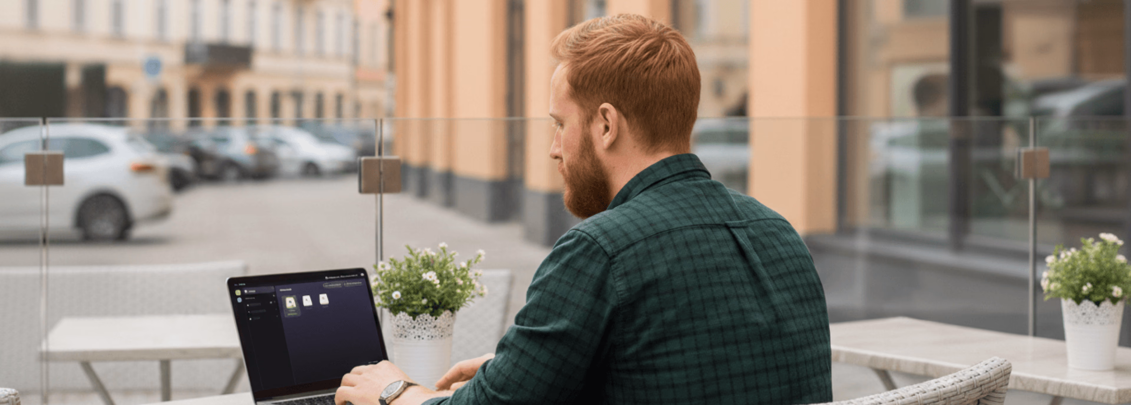 A creative professional working remotely through LucidLink.