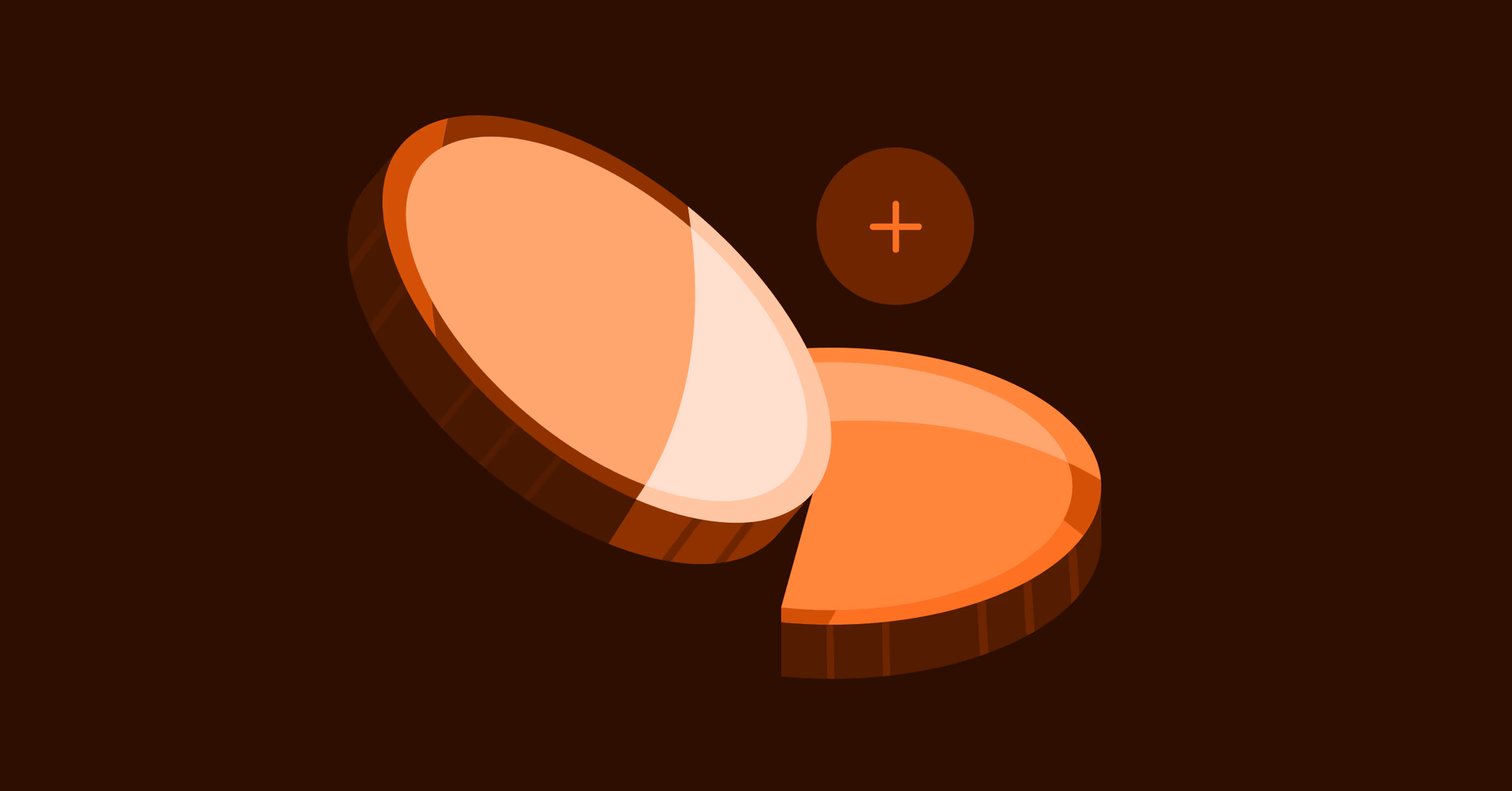 Illustration of coins in orange.