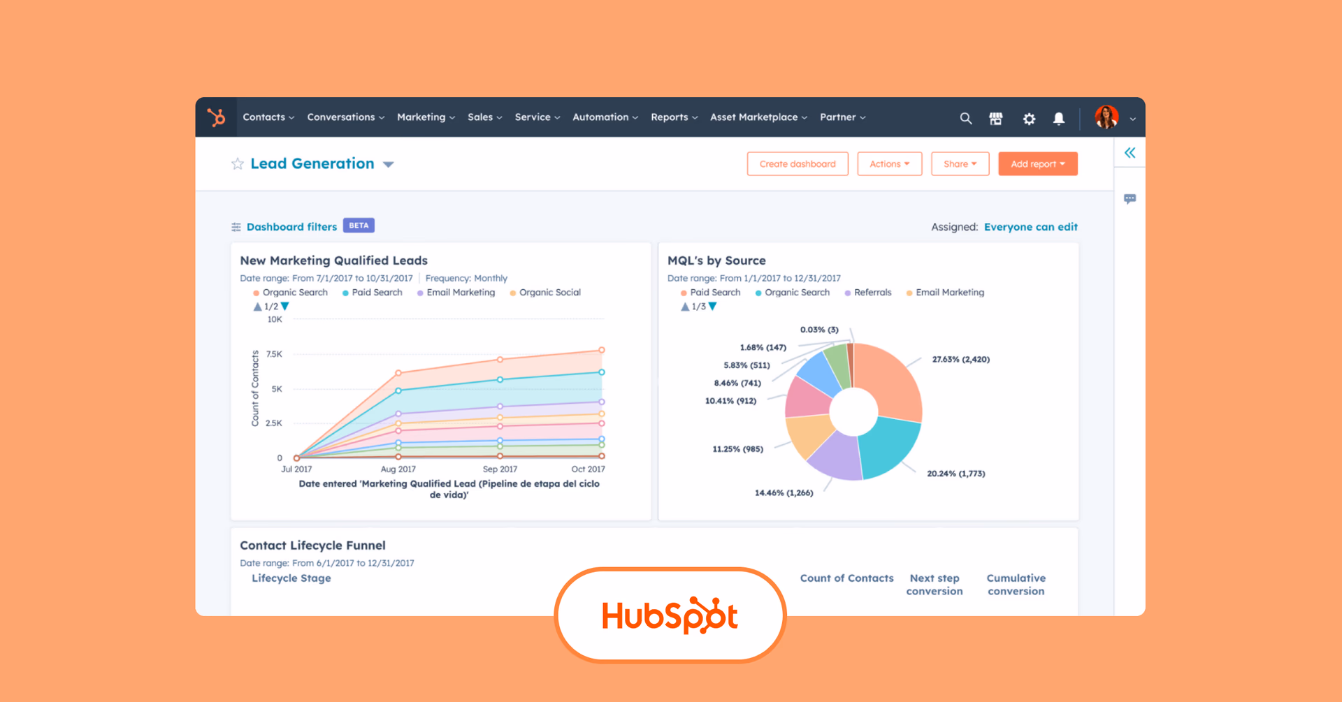 Hubspot interface