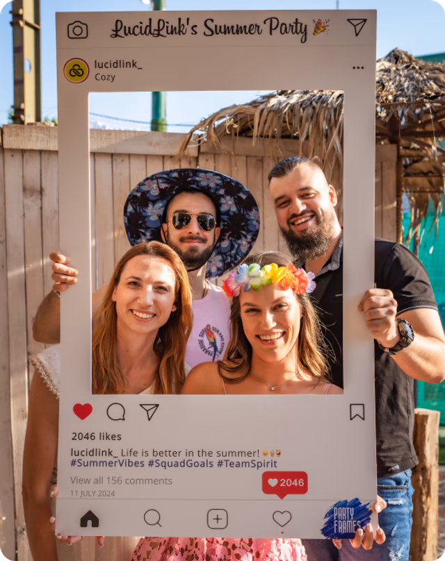 LucidLink poeple at a party