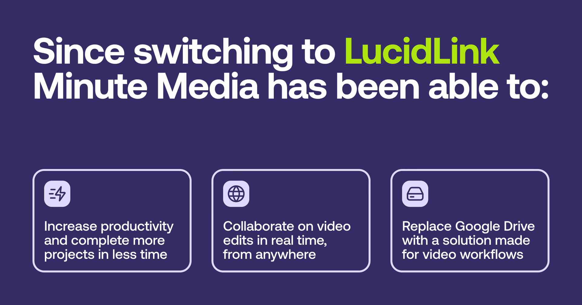 Minute Media LucidLink results