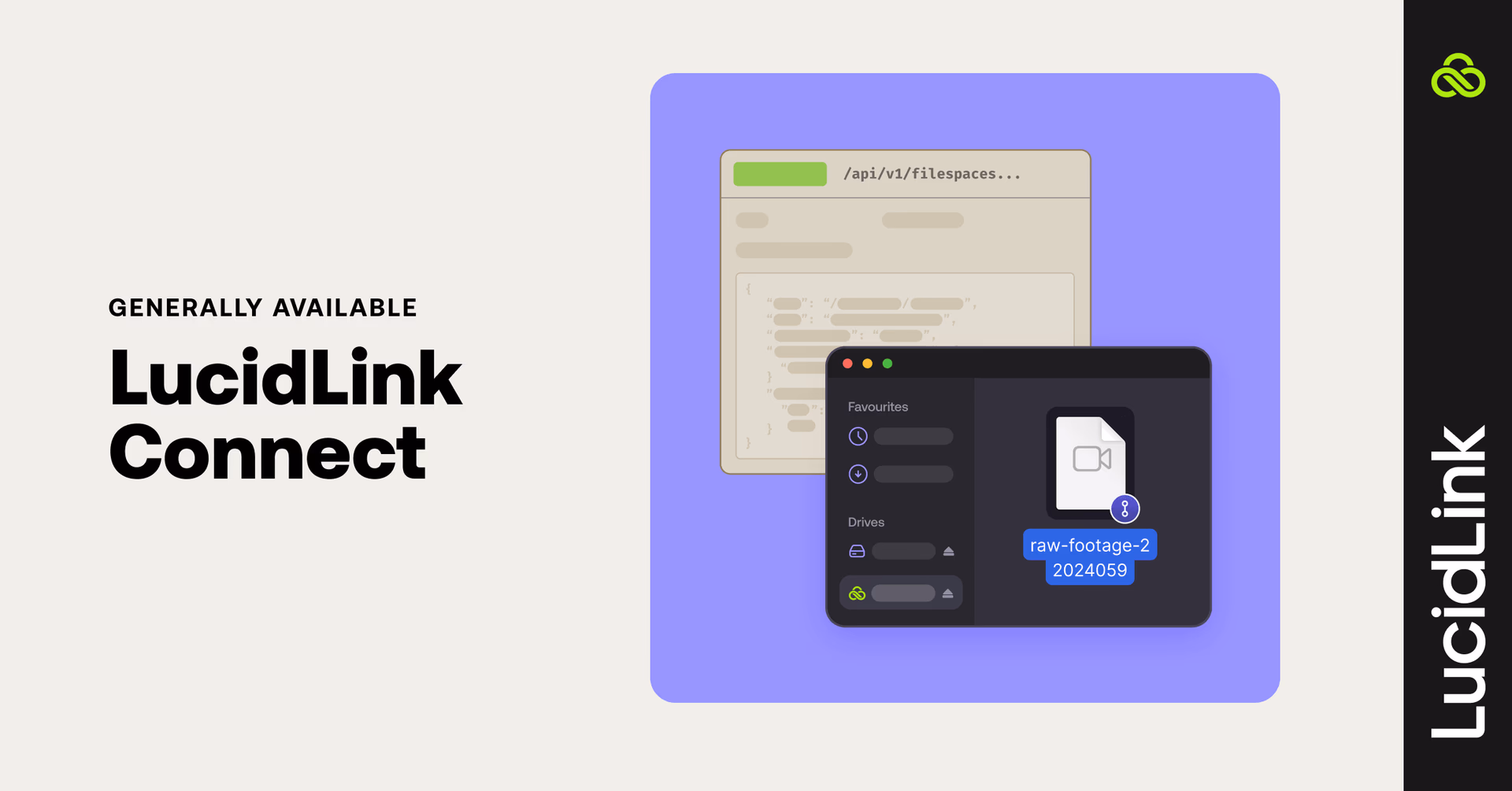 A raw footage file accessible from your local drive through LucidLink Connect.