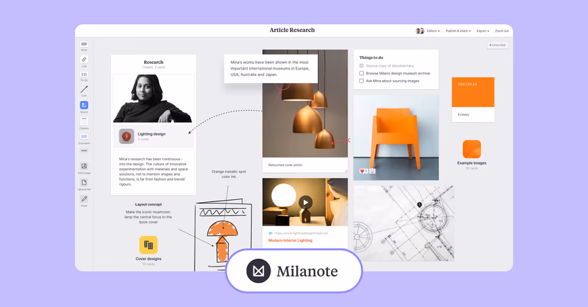 Milanote interface