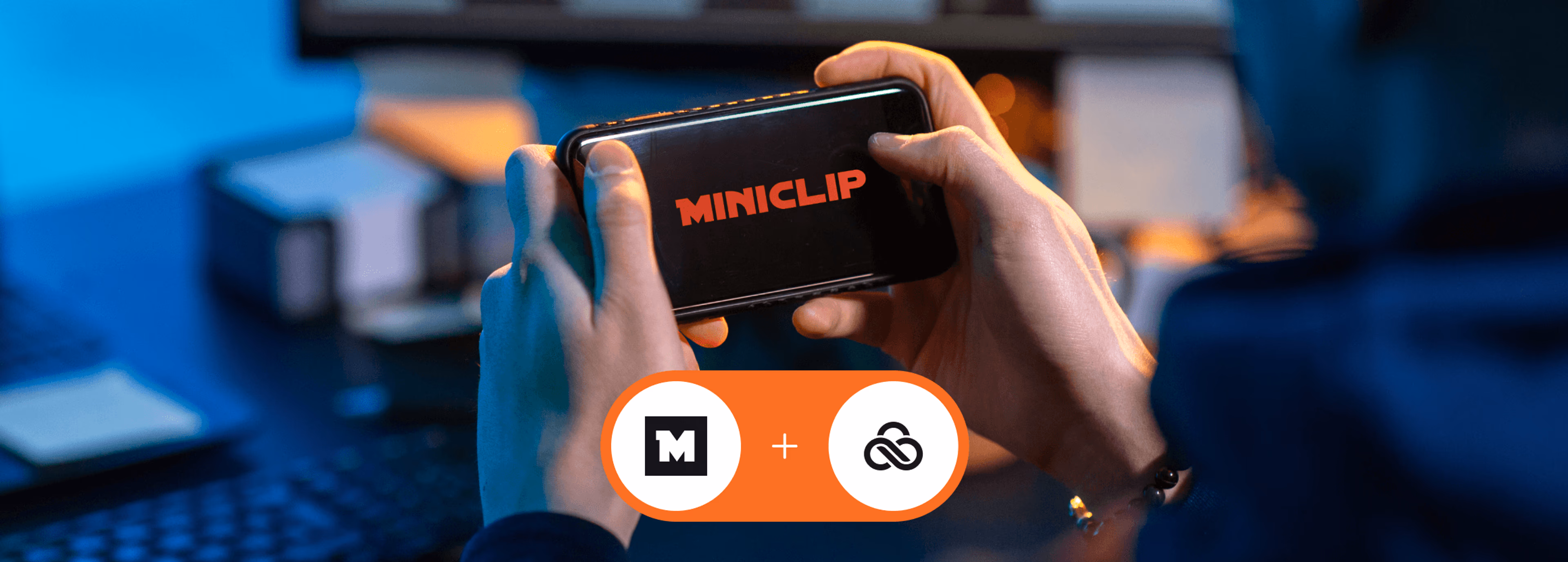 A Miniclip customer playing a game on their phone.