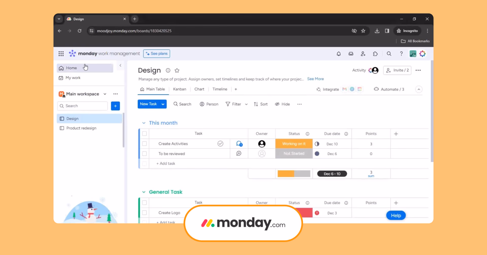 Monday Interface