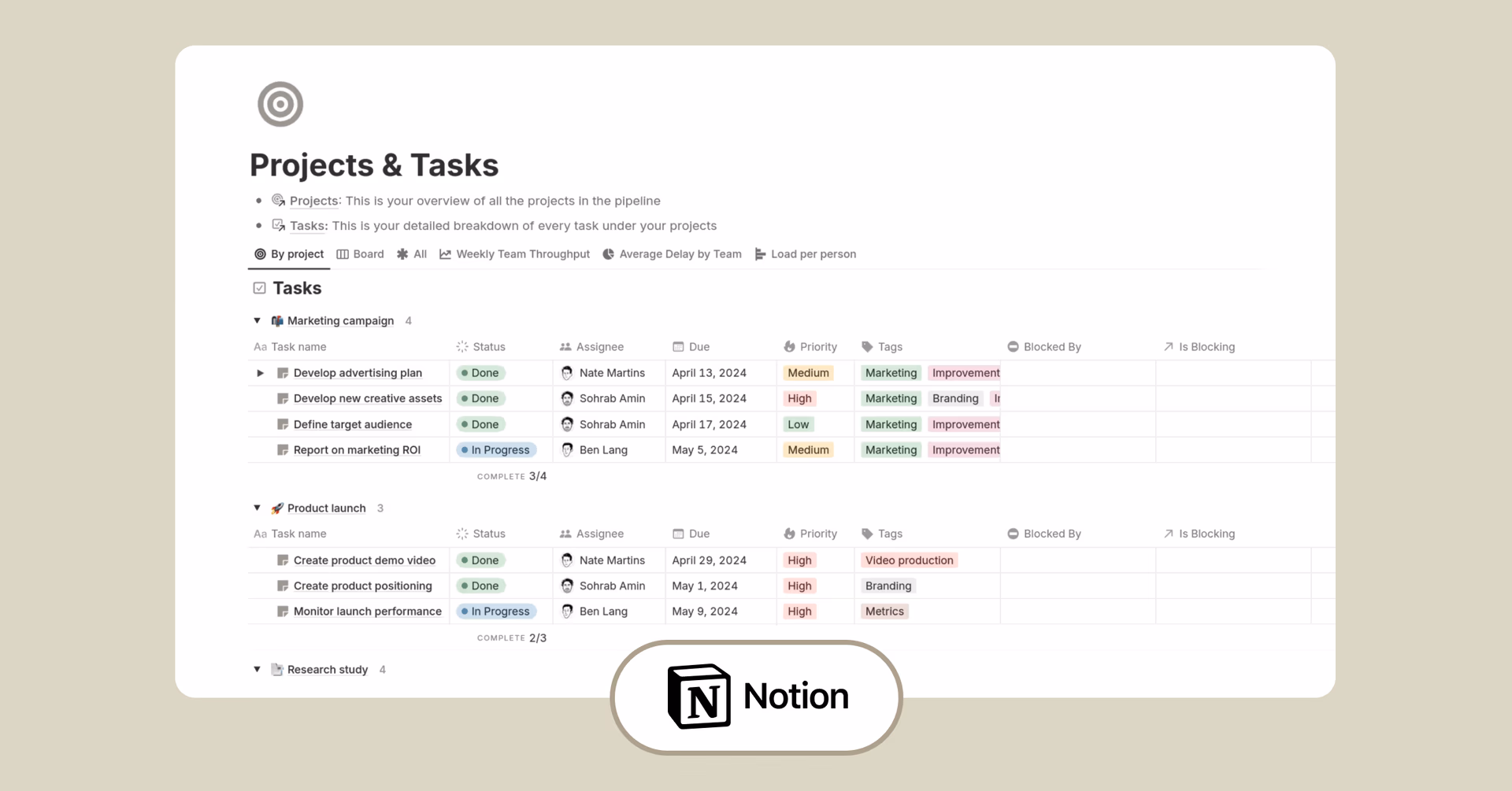 Notion interface