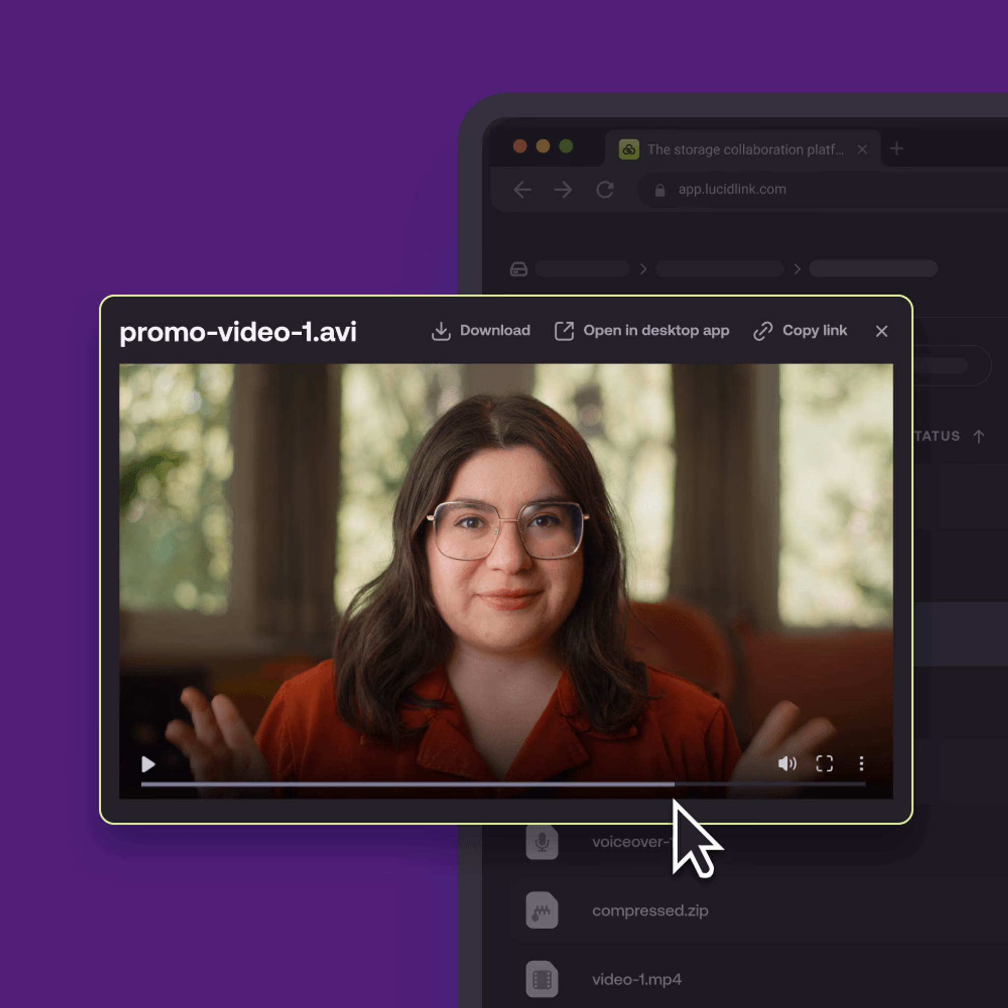 Video streaming from LucidLink filespace.