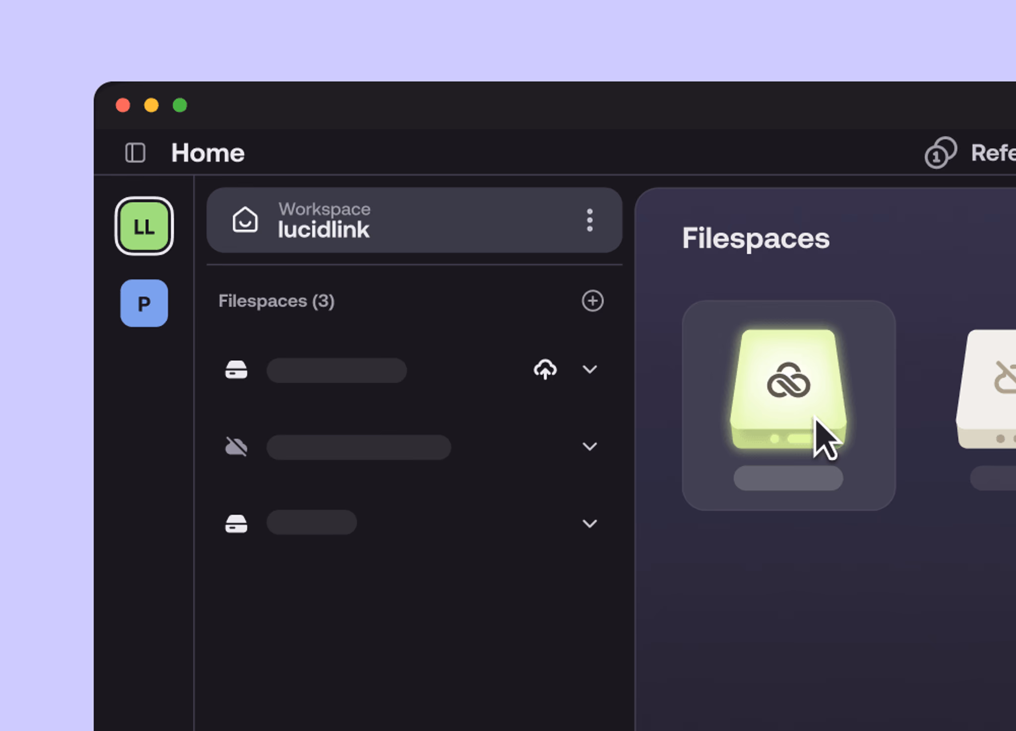 LucidLink's filespace.