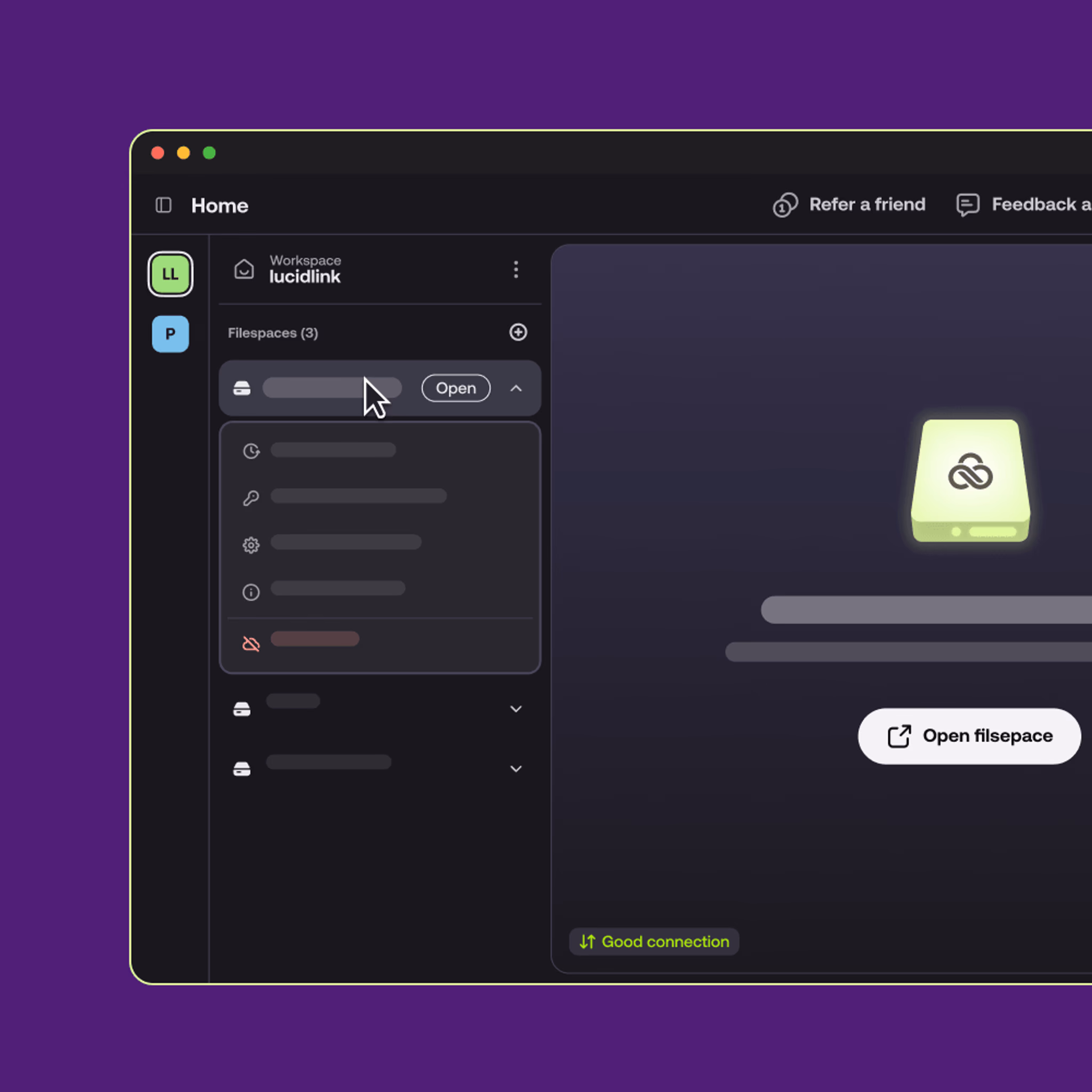 LucidLink filespace.