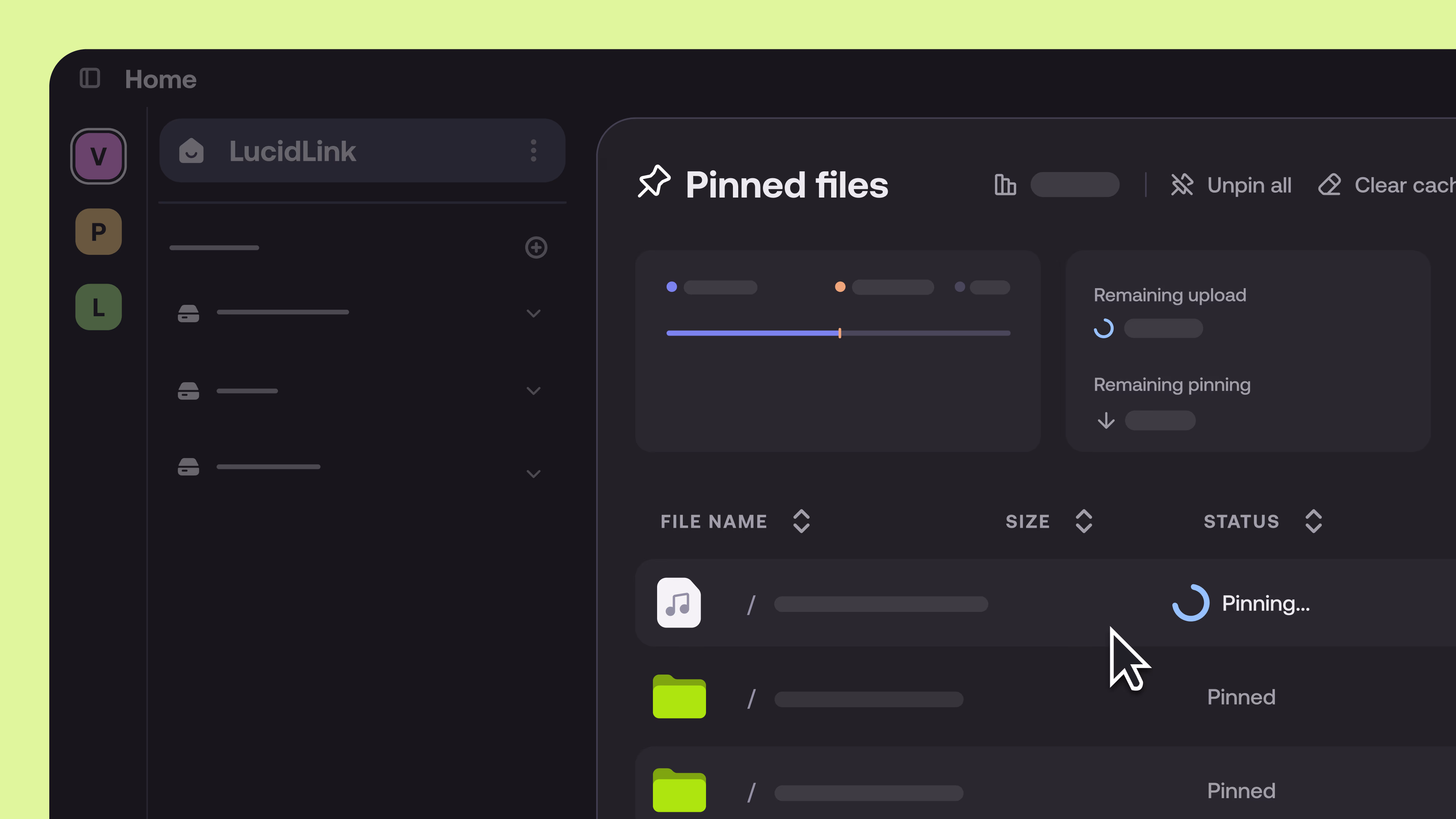 Pinning and caching demo