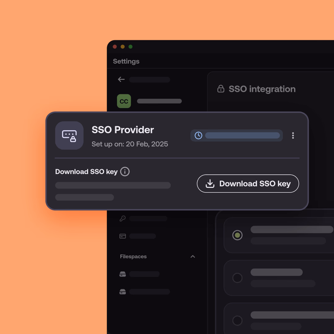 Downloading SSO key on Lucidlink cloud file system.