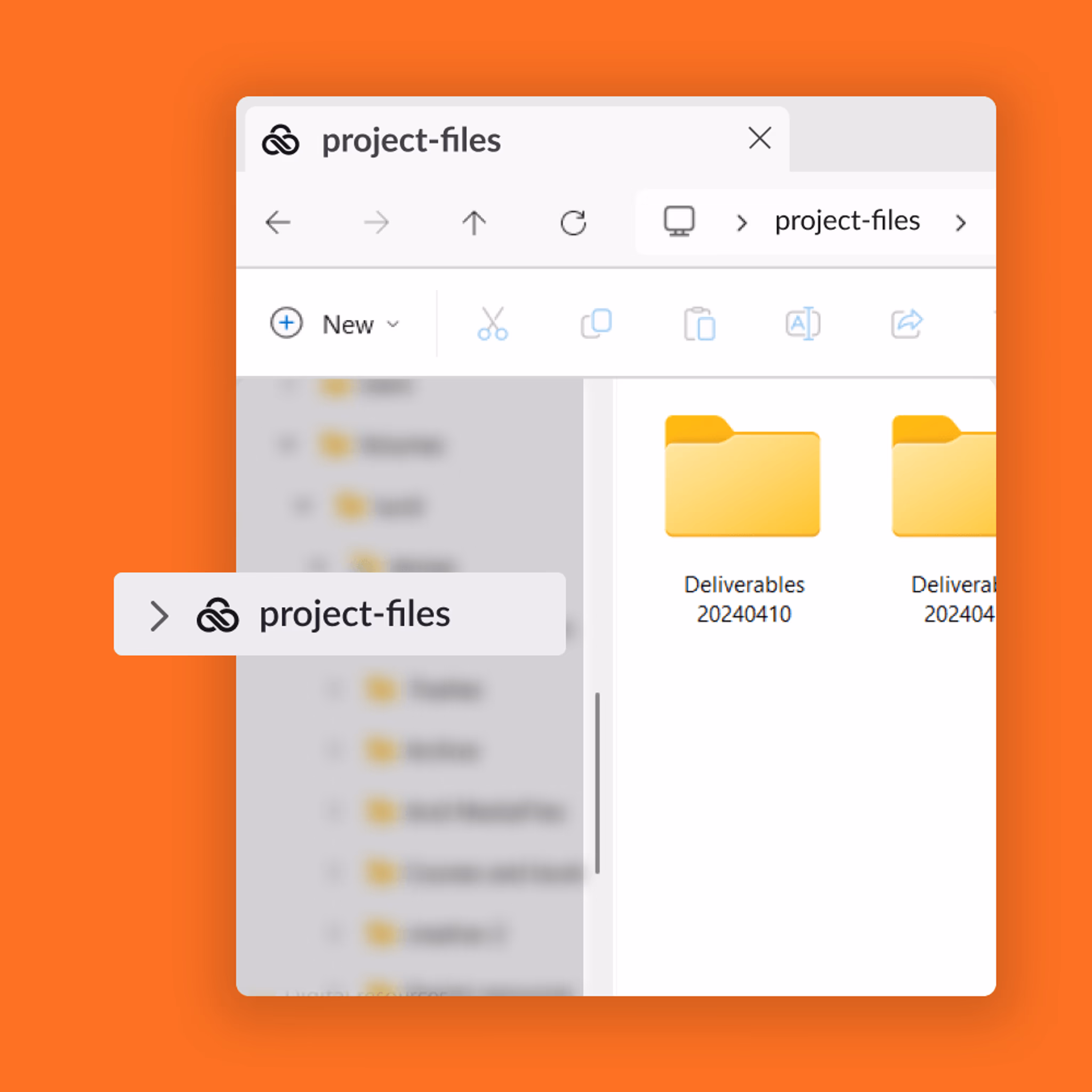 Windows Explorer showing a LucidLink filespace in the sidebar as a local drive.