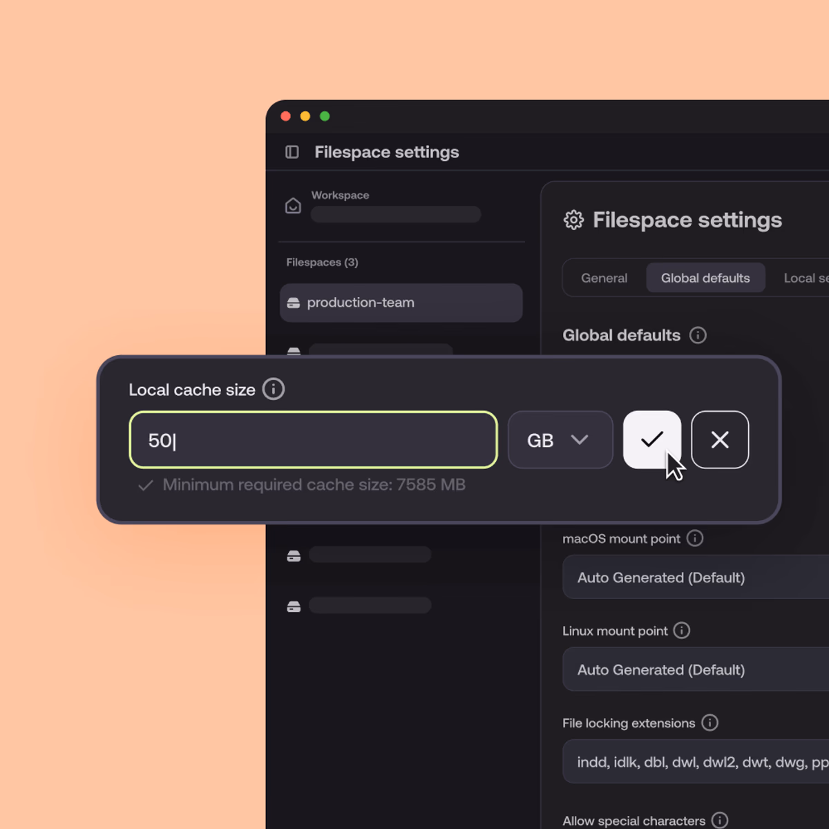 Smart caching with LucidLink