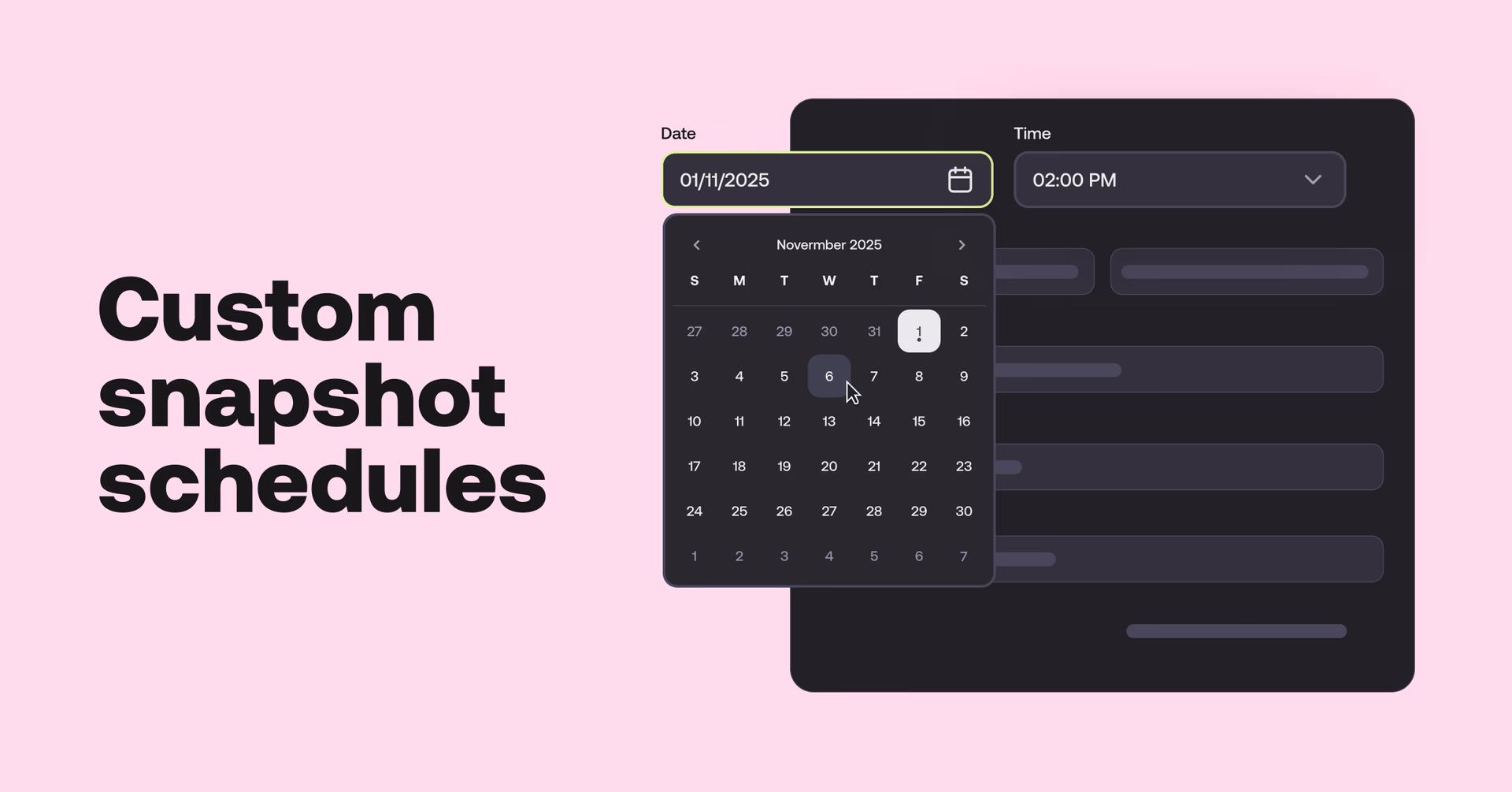 Snapshot schedules