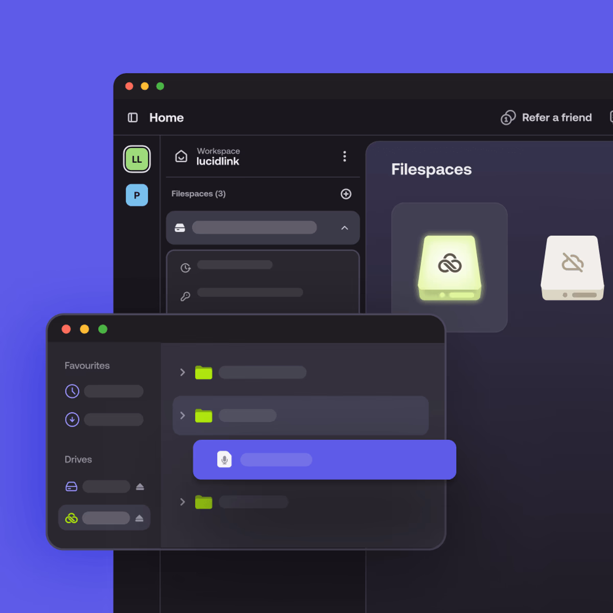 Streaming files from LucidLink filespace.