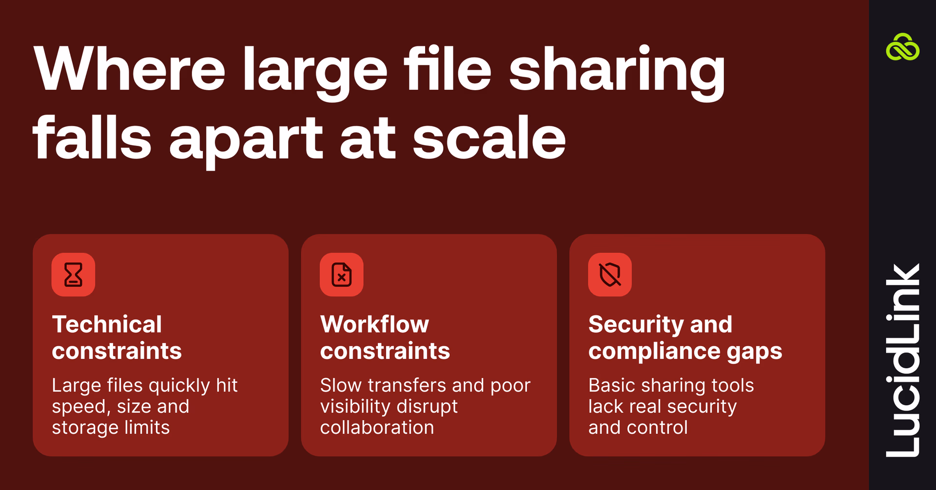 3 cases in which large file sharing falls apart at scale – upload limits, broken collaboration, and compliance risks.