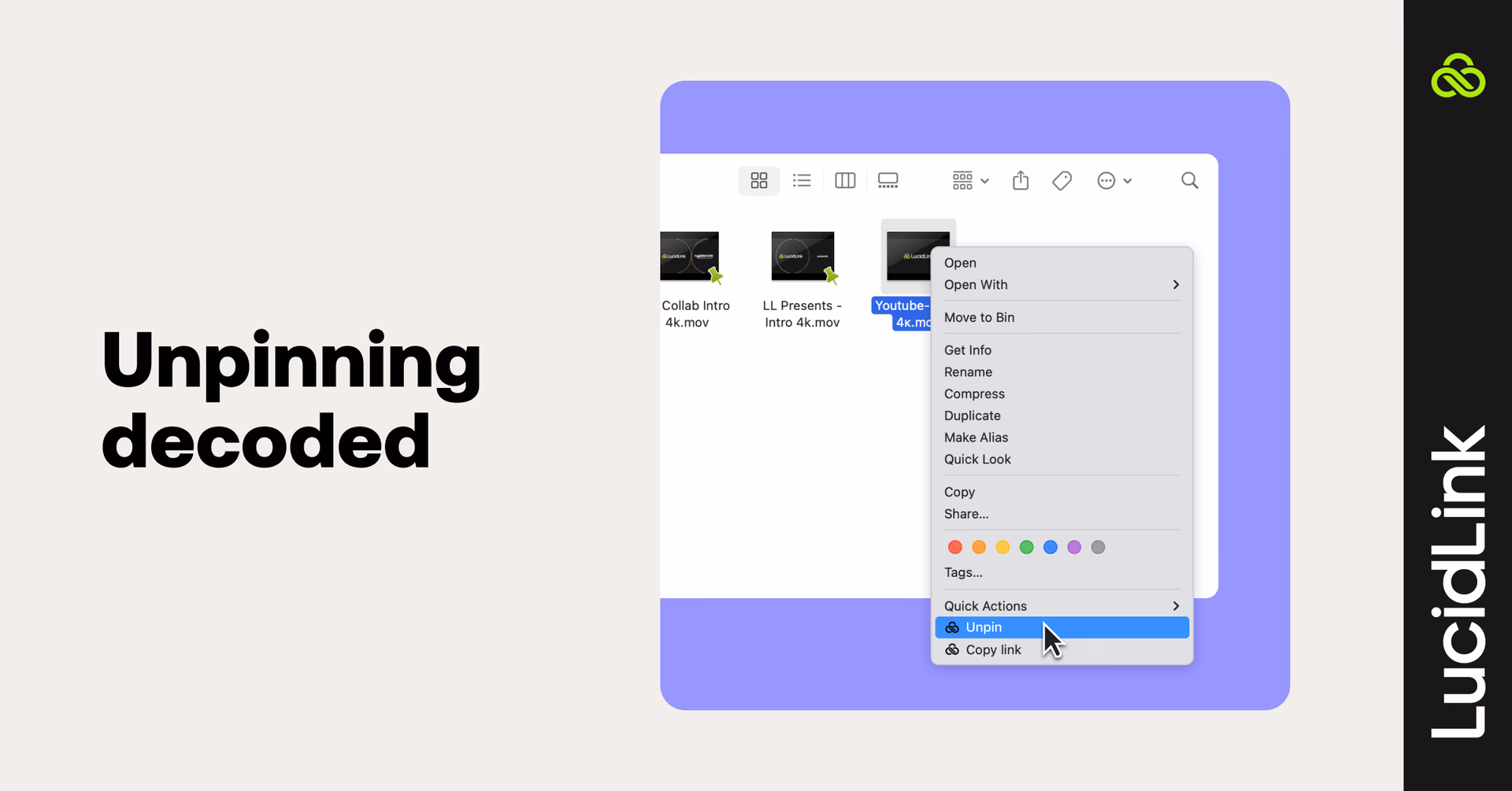 Unpinning decoded with LucidLink