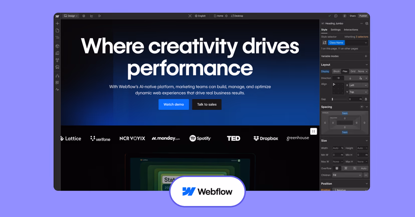 Webflow interface