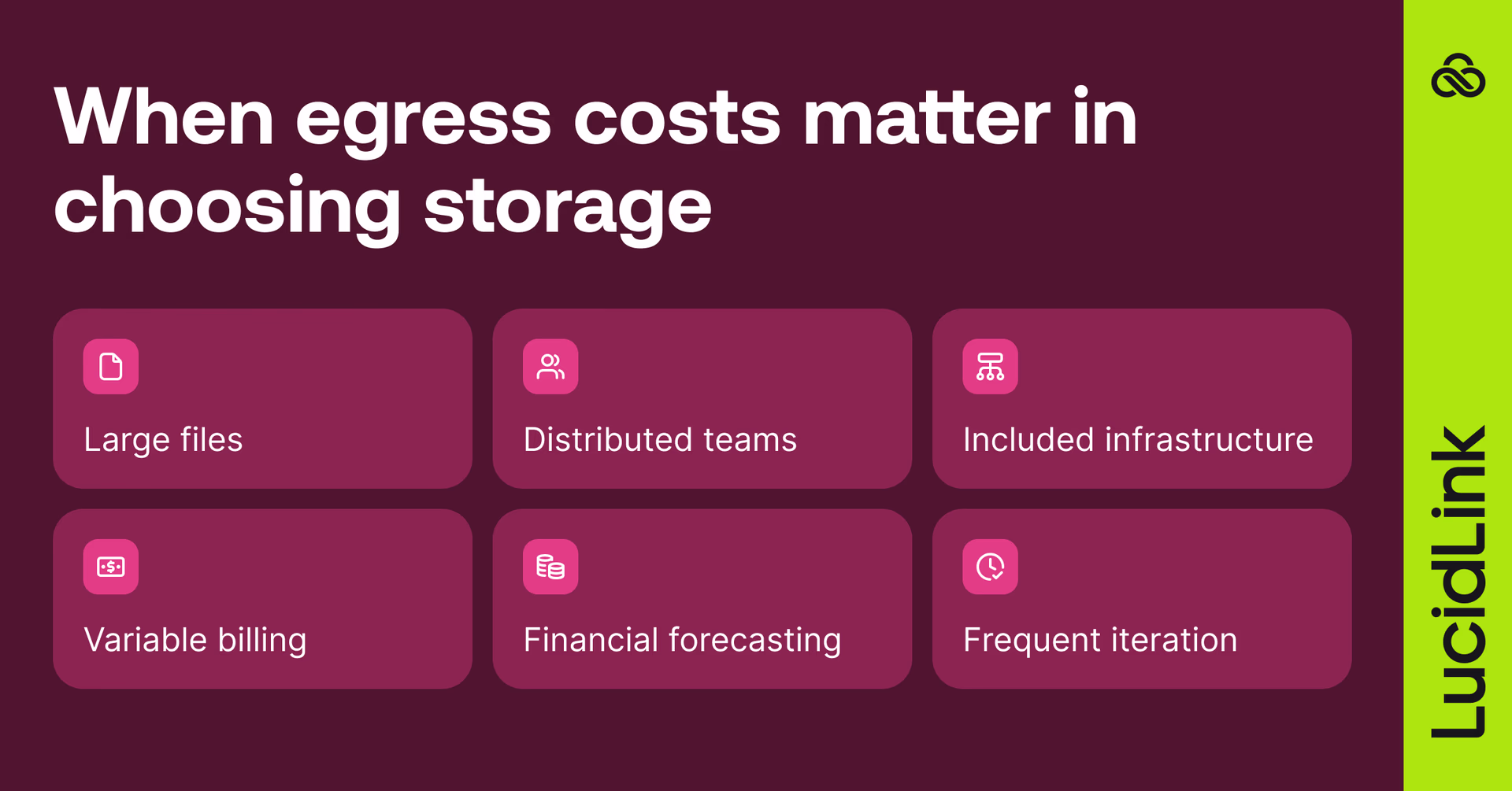 When egress costs matter in choosing storage. 