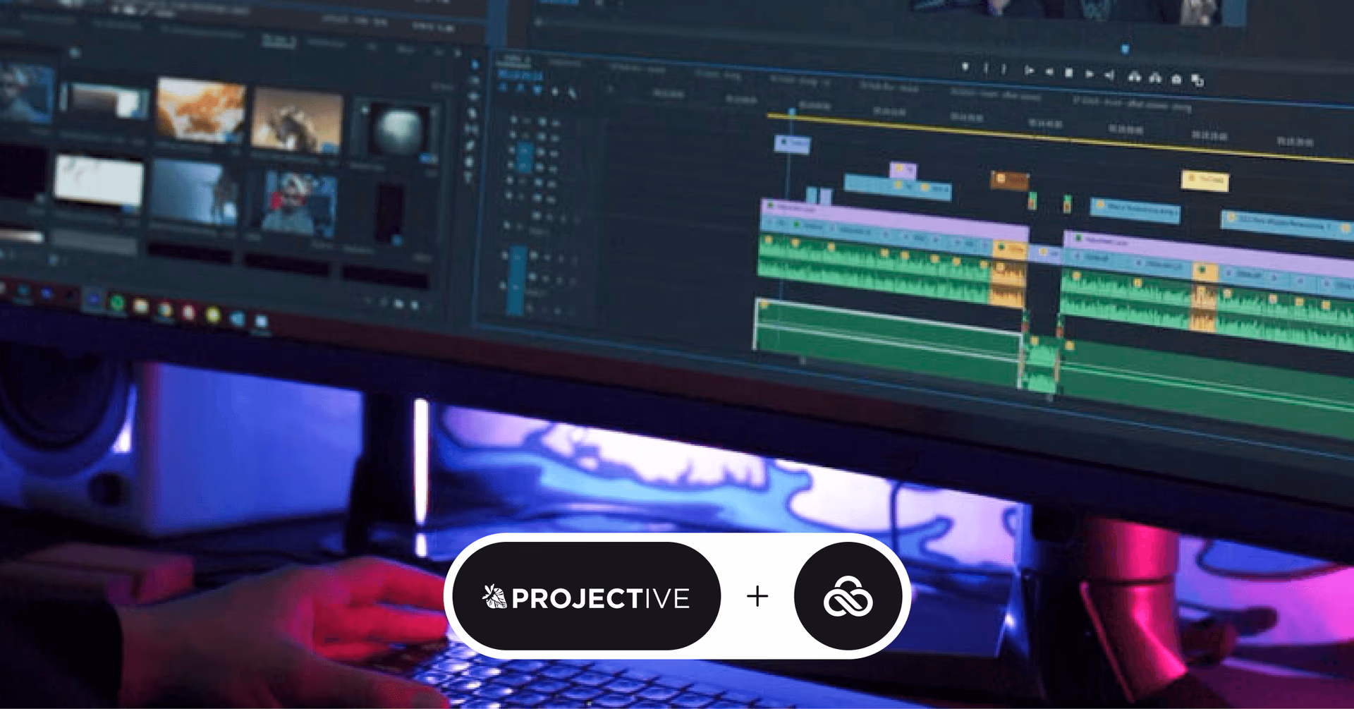 Aerial town view with Widseth and LucidLink partnership logos1:48 PMClaude responded: Video editing workstation with Projective and LucidLink partnership logosVideo editing workstation with Projective and LucidLink partnership logos.