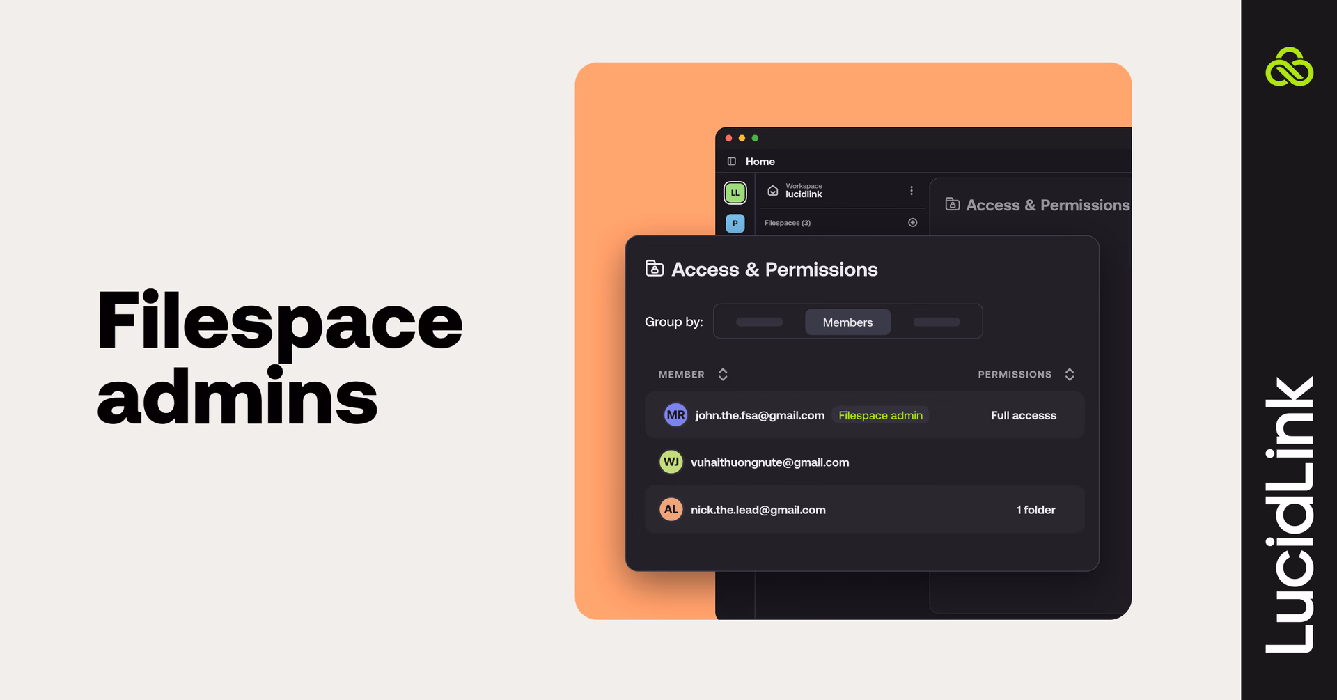 Filespace admin role